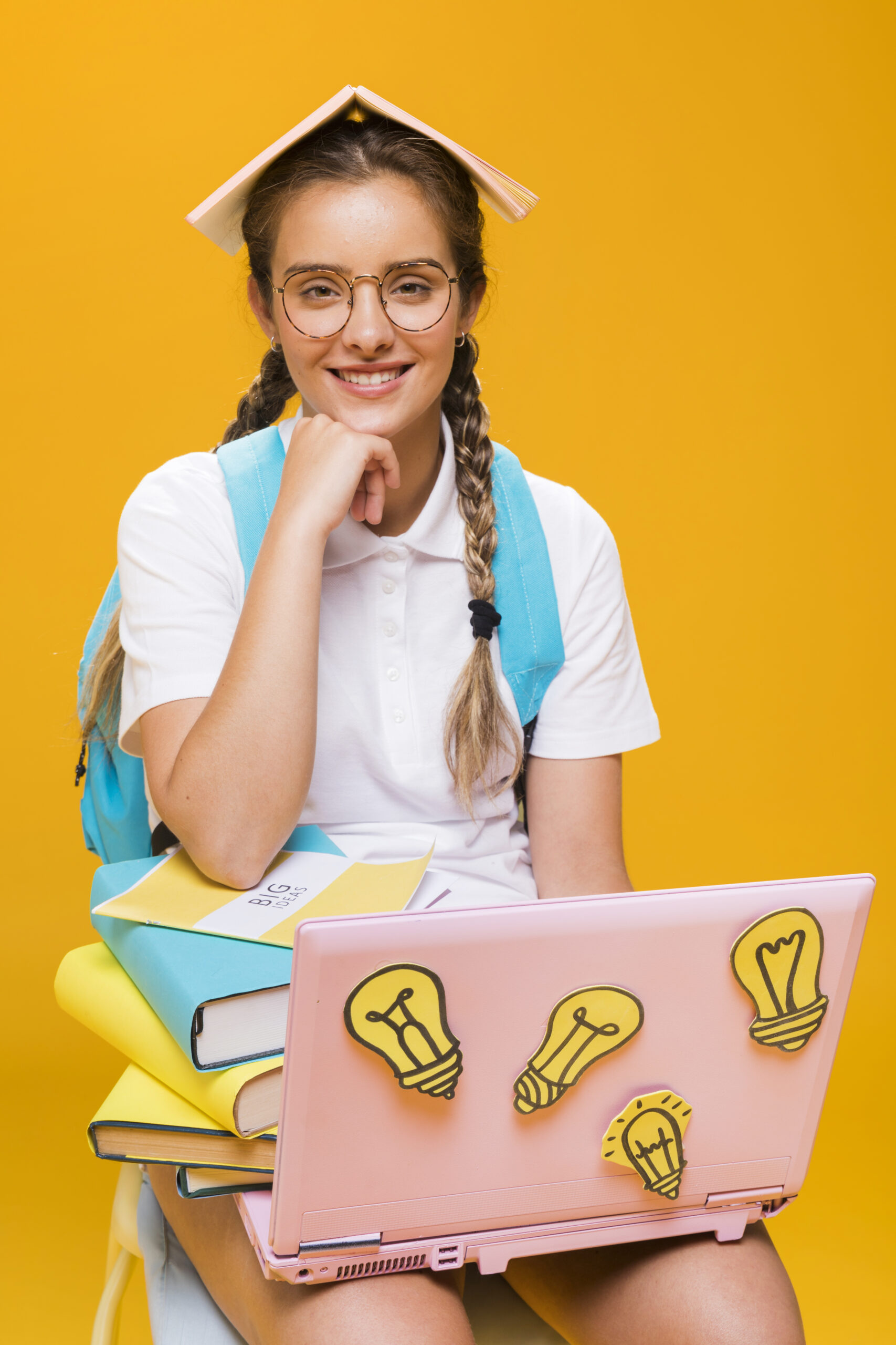 portrait-schoolgirl-yellow-background